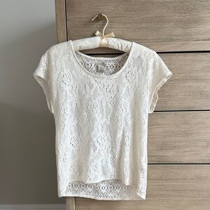 Lucky Brand Cream Lace Top